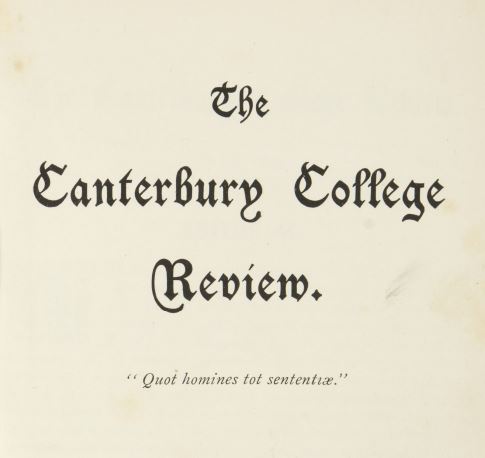 The Canterbury College Review, May 1897.
