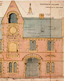 Benjamin Mountfort's design for the Clock Tower, 1876.